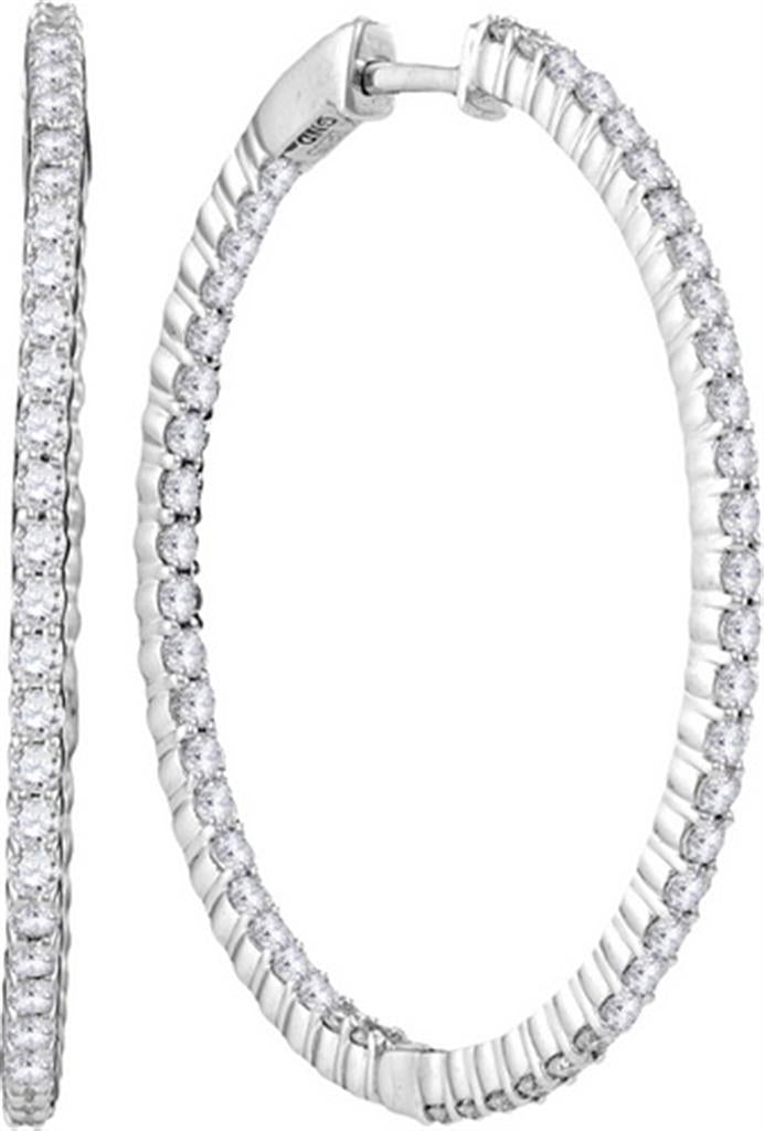 2 CTW-Diamond HOOPS EARRINGS