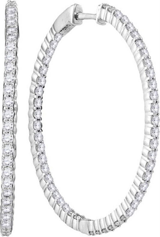 2 CTW-Diamond HOOPS EARRINGS