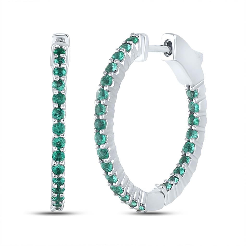 1 1/5CTW-Diamond EMERALD HOOPS