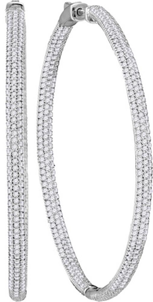 3  1/2CTW-Diamond HOOPS EARRINGS