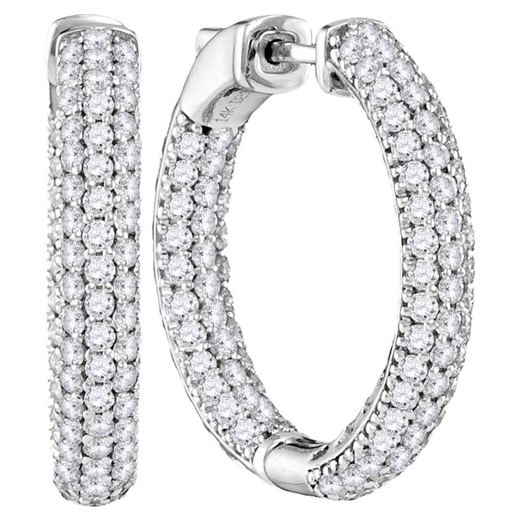 2  5/8CTW-Diamond HOOPS EARRINGS