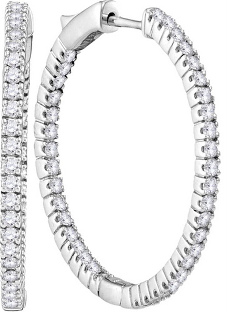 1 1/2CTW-Diamond HOOPS EARRINGS