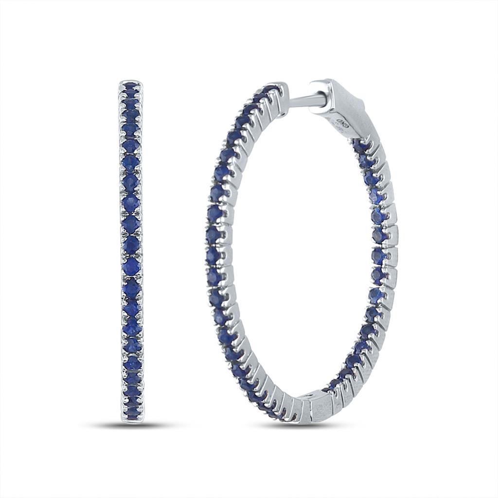 2  1/5CTW-Diamond SAPPHIRE HOOPS