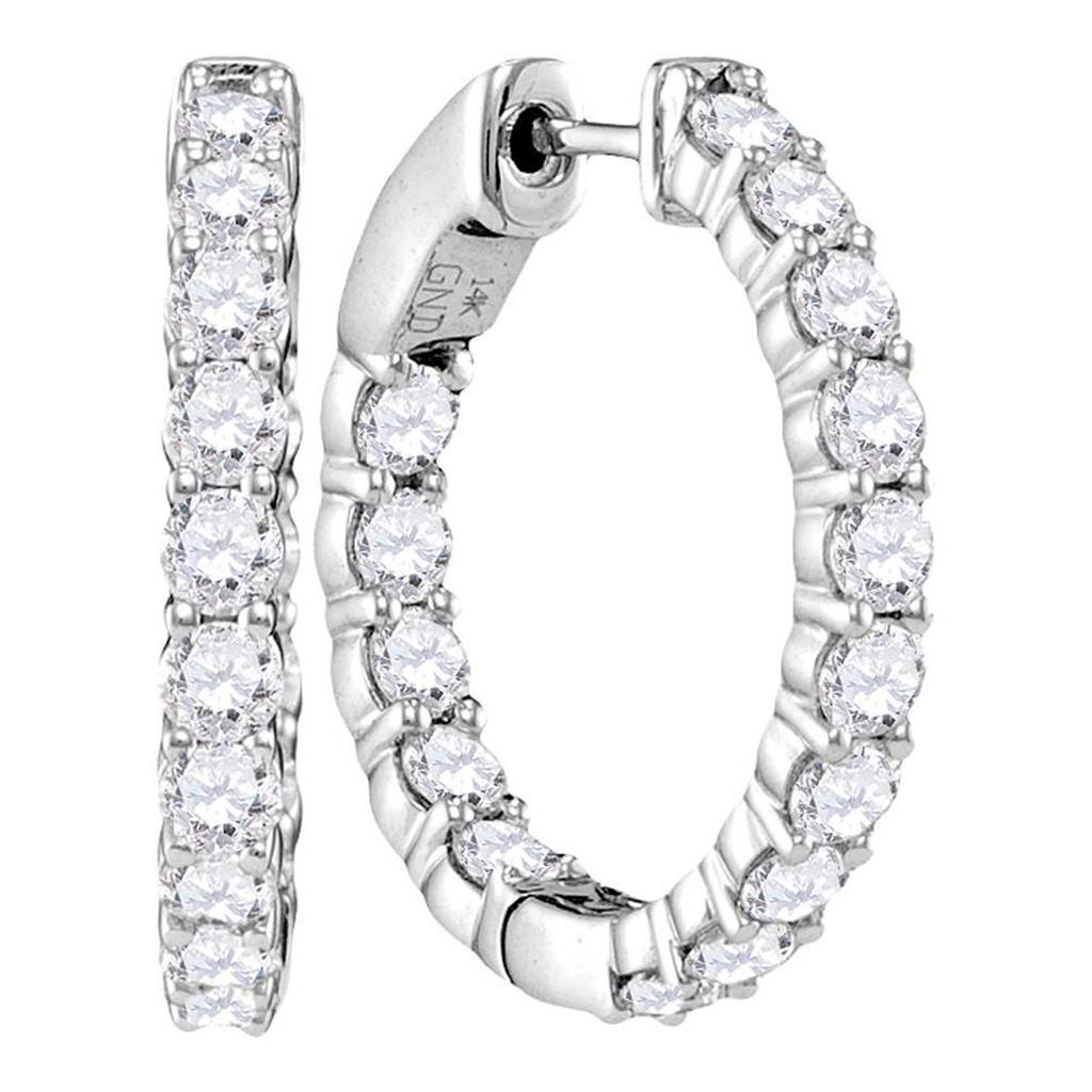 2  7/8CTW-Diamond HOOPS EARRINGS