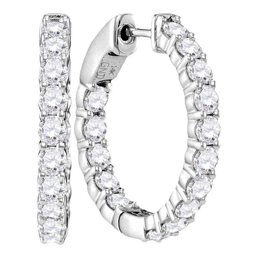 2  7/8CTW-Diamond HOOPS EARRINGS