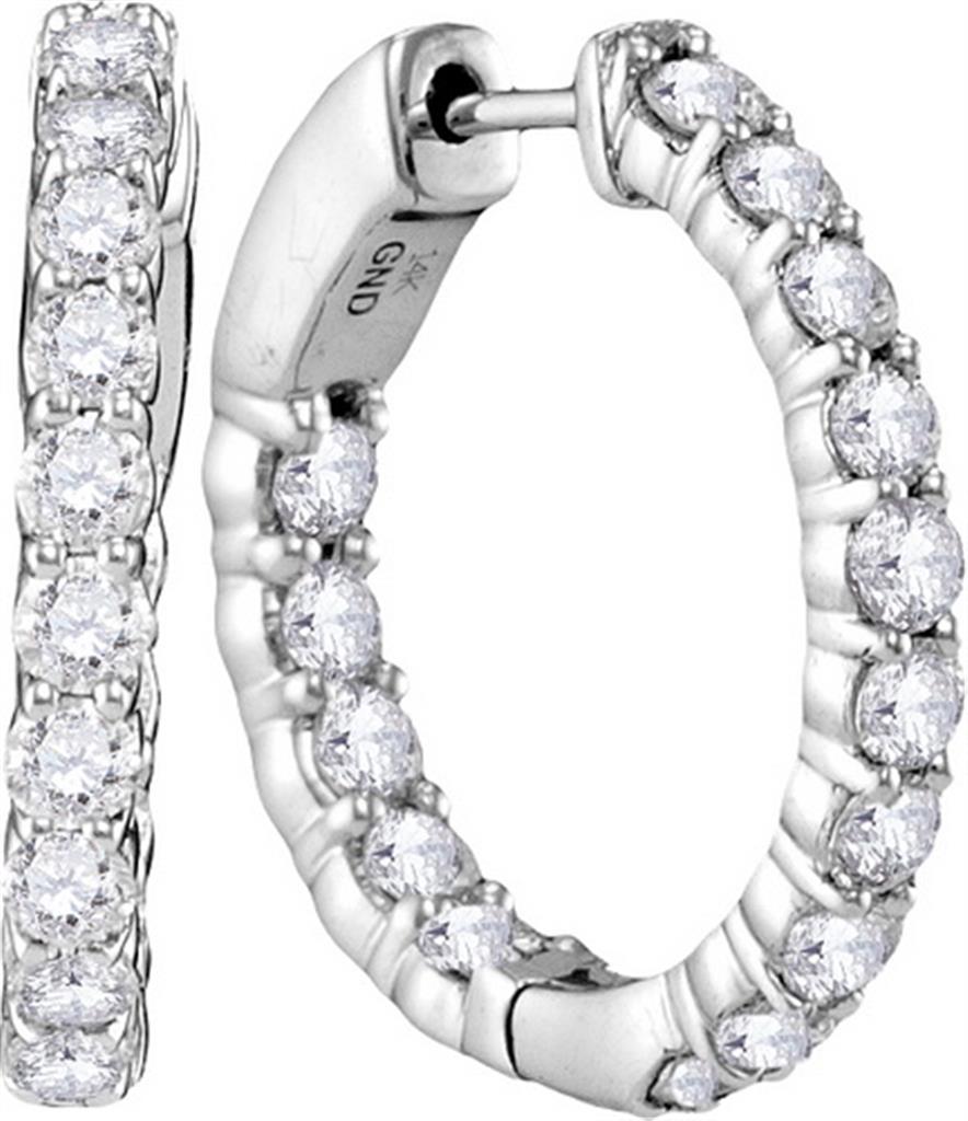 2 CTW-Diamond HOOPS EARRINGS