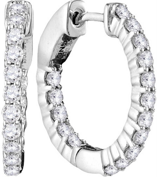7/8CTW-Diamond HOOPS EARRINGS