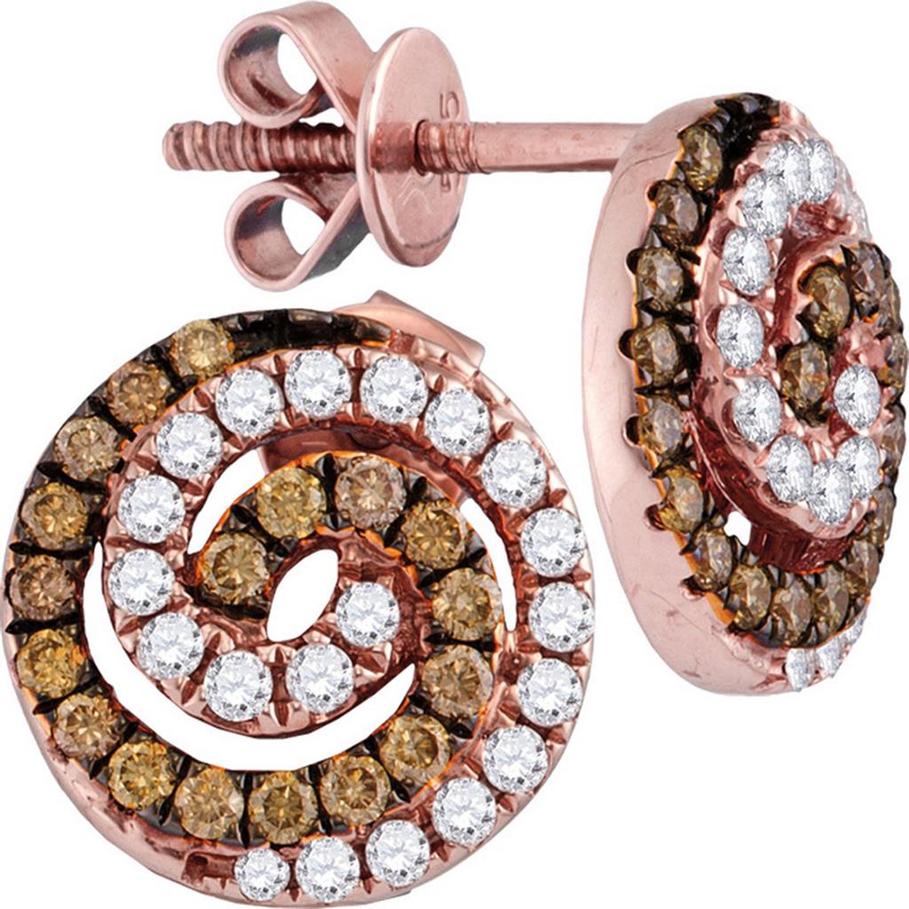 3/4CTW-Diamond BROWN  EARRINGS