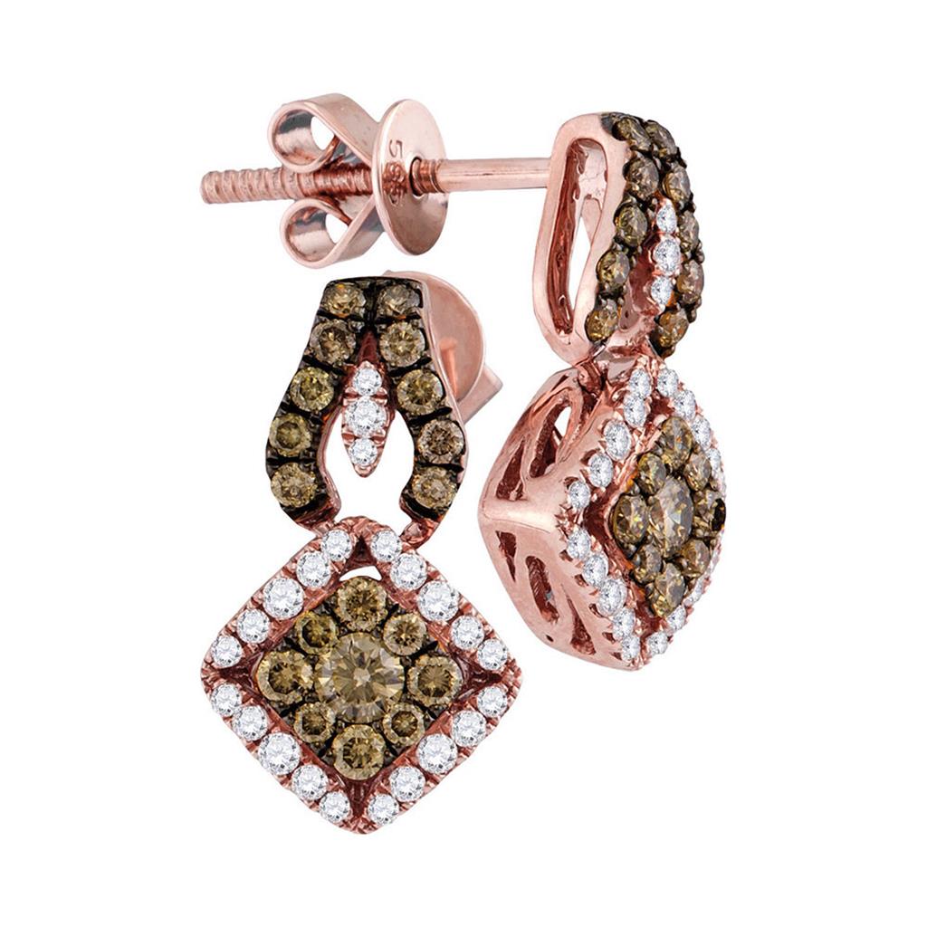 3/4CTW-Diamond BROWN  EARRINGS