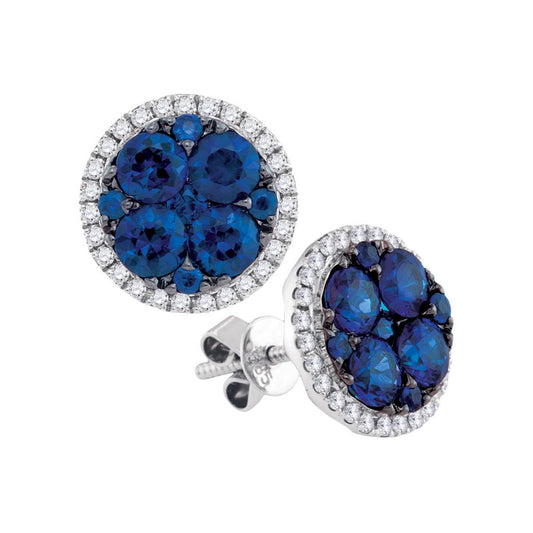 2  5/8CTW-Diamond SAPPHIRE FASHION EARRINGS