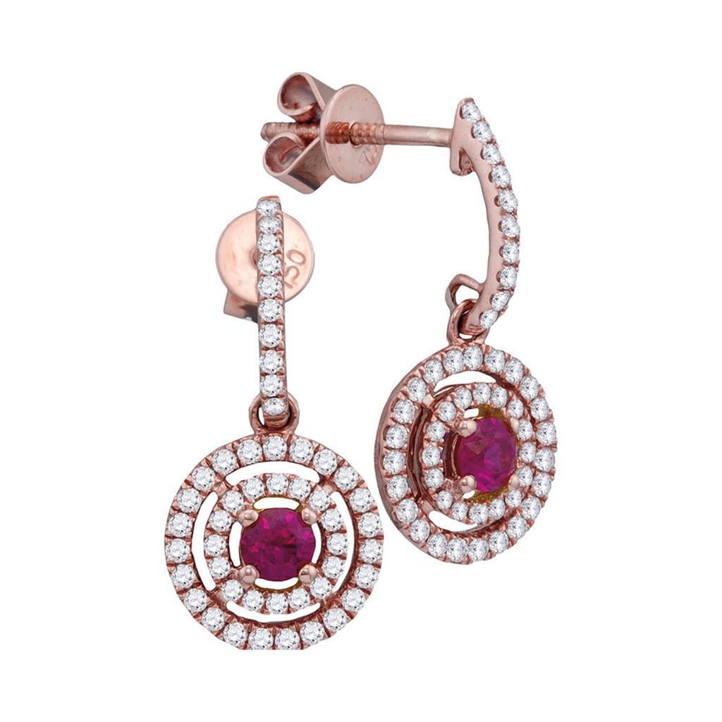 3/8CTW-Diamond 3/8CT-RUBY EARRINGS