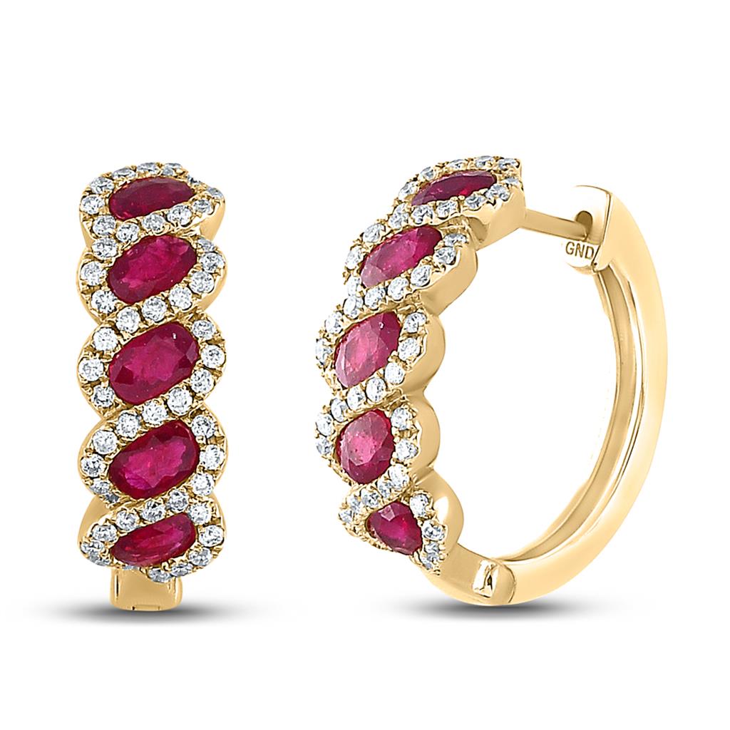 1/2CTW-Diamond 2 CT-RUBY EARRINGS