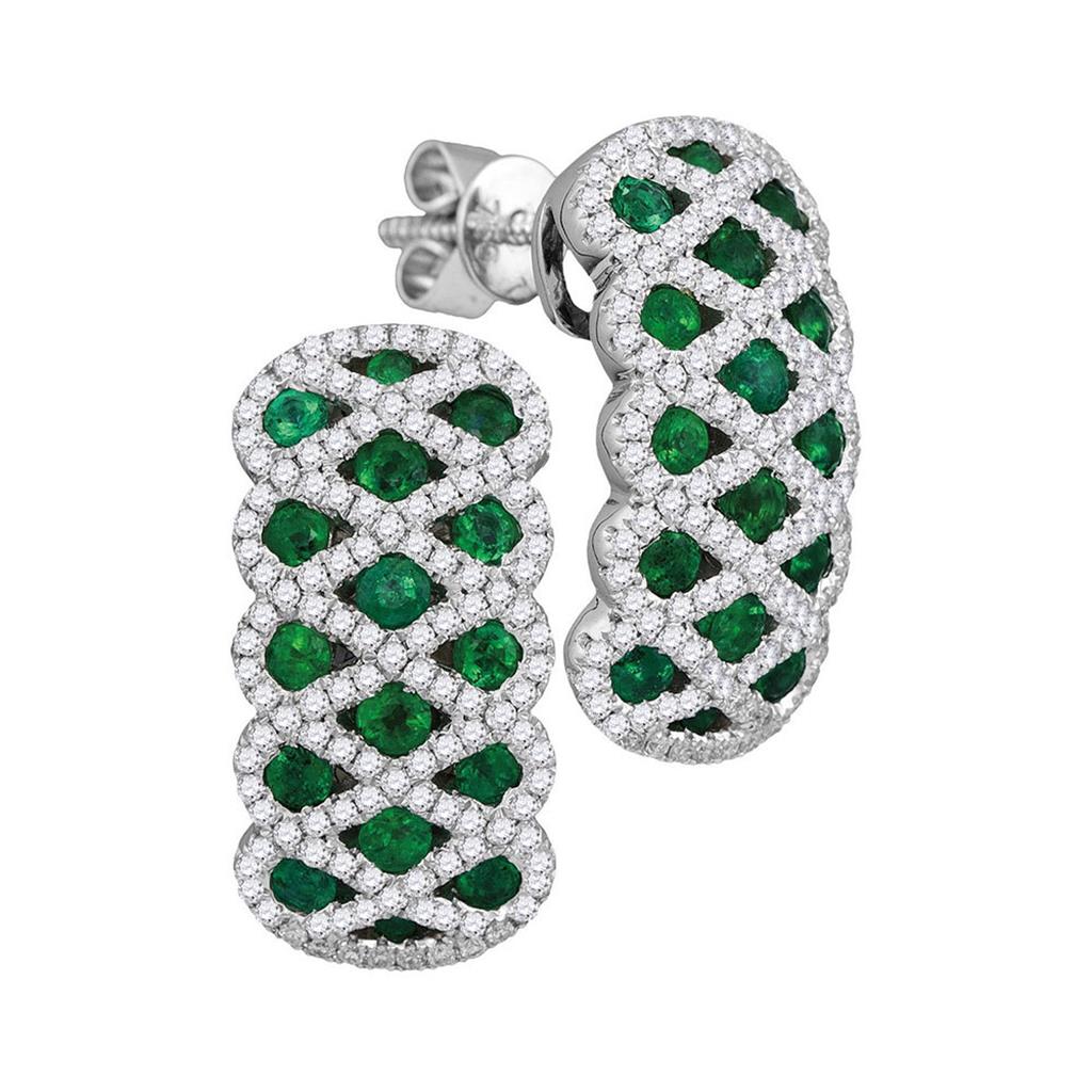 5/8CTW-Diamond 1 CT-EMERALD EARRINGS