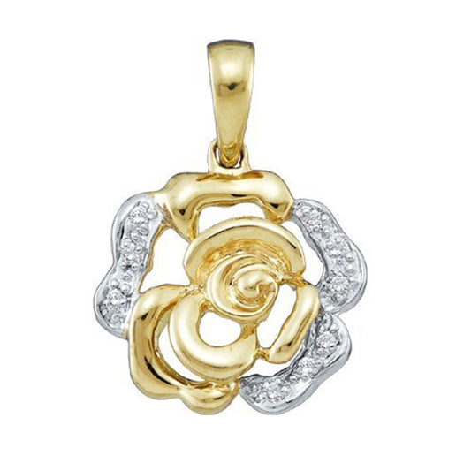 0.03CT-Diamond FLOWER PENDANT