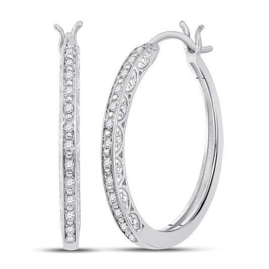 1/6CT-Diamond GIFT  HOOP EARRING