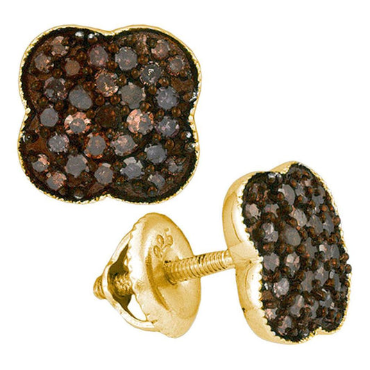 1/2CTW-Diamond  NATURAL BROWN  EARRING