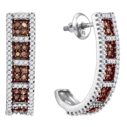 1 CTW-Diamond  NATURAL BROWN  EARRING