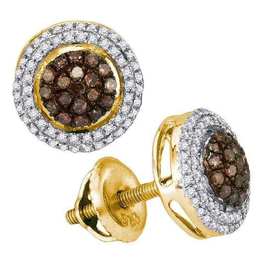 1/3CTW-Diamond NATURAL BROWN  EARRING