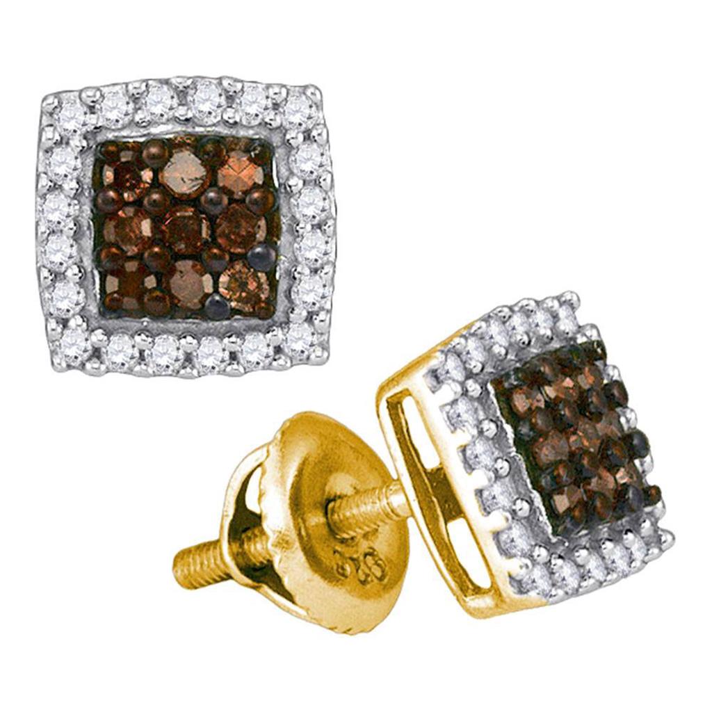 1/2CTW-Diamond NATURAL BROWN  EARRING