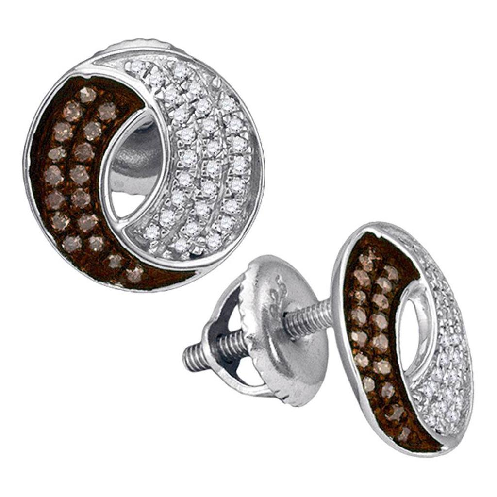 1/5CTW-Diamond  NATURAL BROWN  EARRING