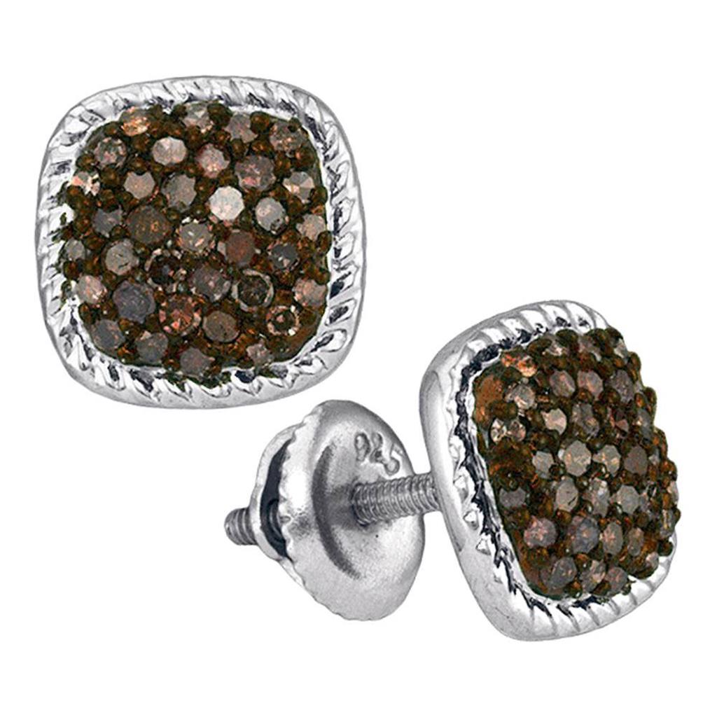 1/2CTW-Diamond  NATURAL BROWN  EARRING