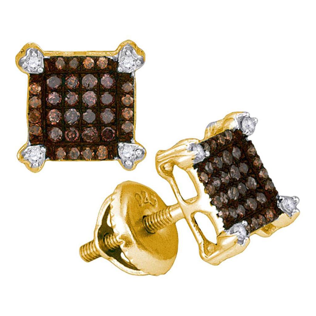 1/4CTW-Diamond  NATURAL BROWN EARRING