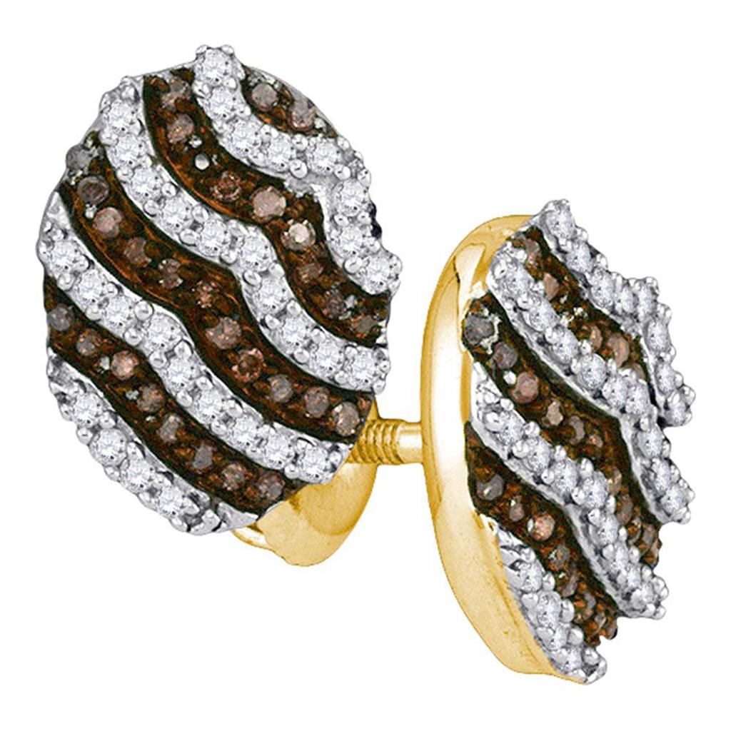 1/2CTW-Diamond NATURAL BROWN  EARRING