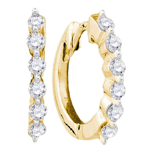 1/4CT-Diamond FASHION HIGH HOOPS EARRING