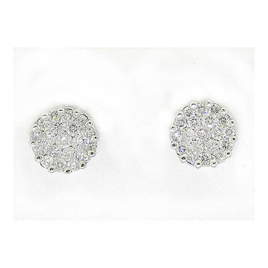 1/3CT-Diamond FLOWER EARRINGS