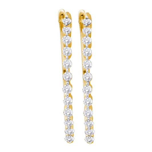 1/2CTW-Diamond FASHION HIGH HOOPS EARRING