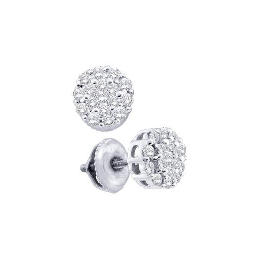 1/2CT-Diamond FLOWER EARRINGS