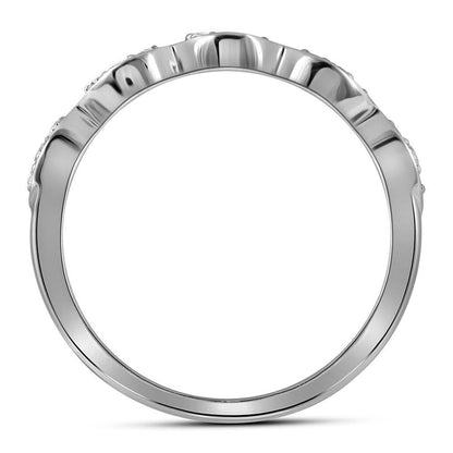 10k Two-tone Gold Round Diamond Stackable Rope Band Ring 1/5 Cttw