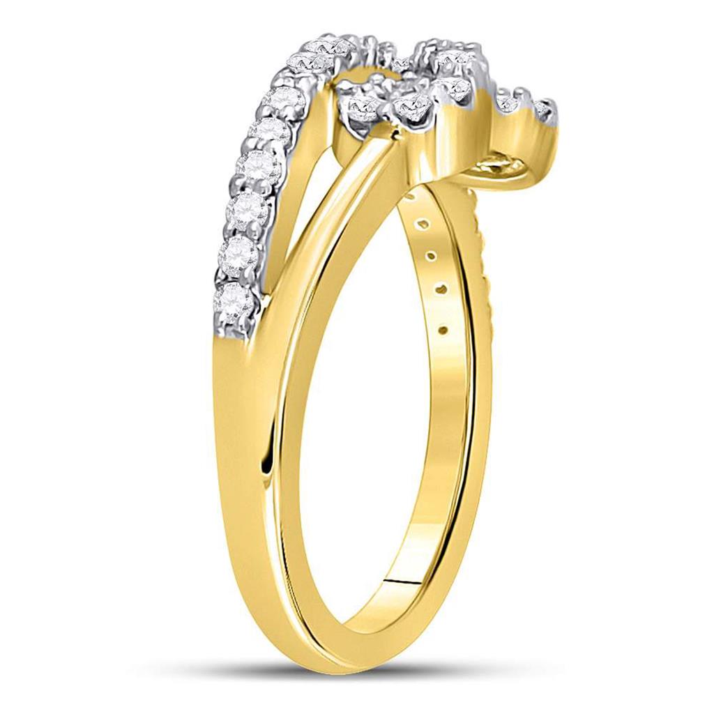 10k Yellow Gold Round Diamond Woven Infinity Band Ring 1/2 Cttw