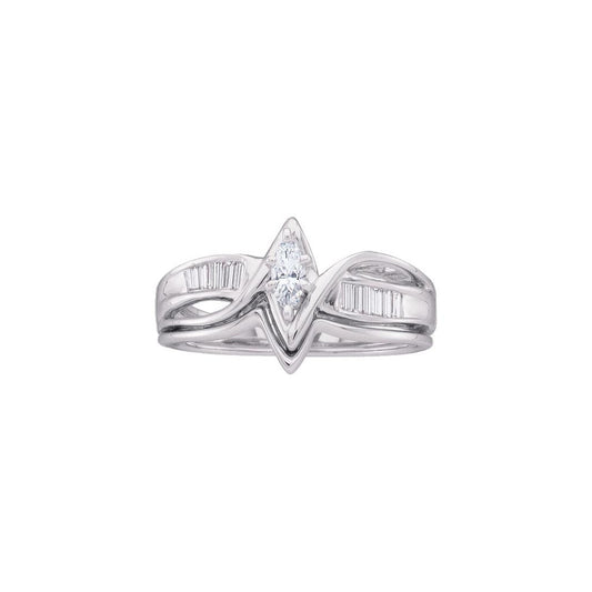 1/4CT-Diamond MQ-CENTER BRIDAL RING