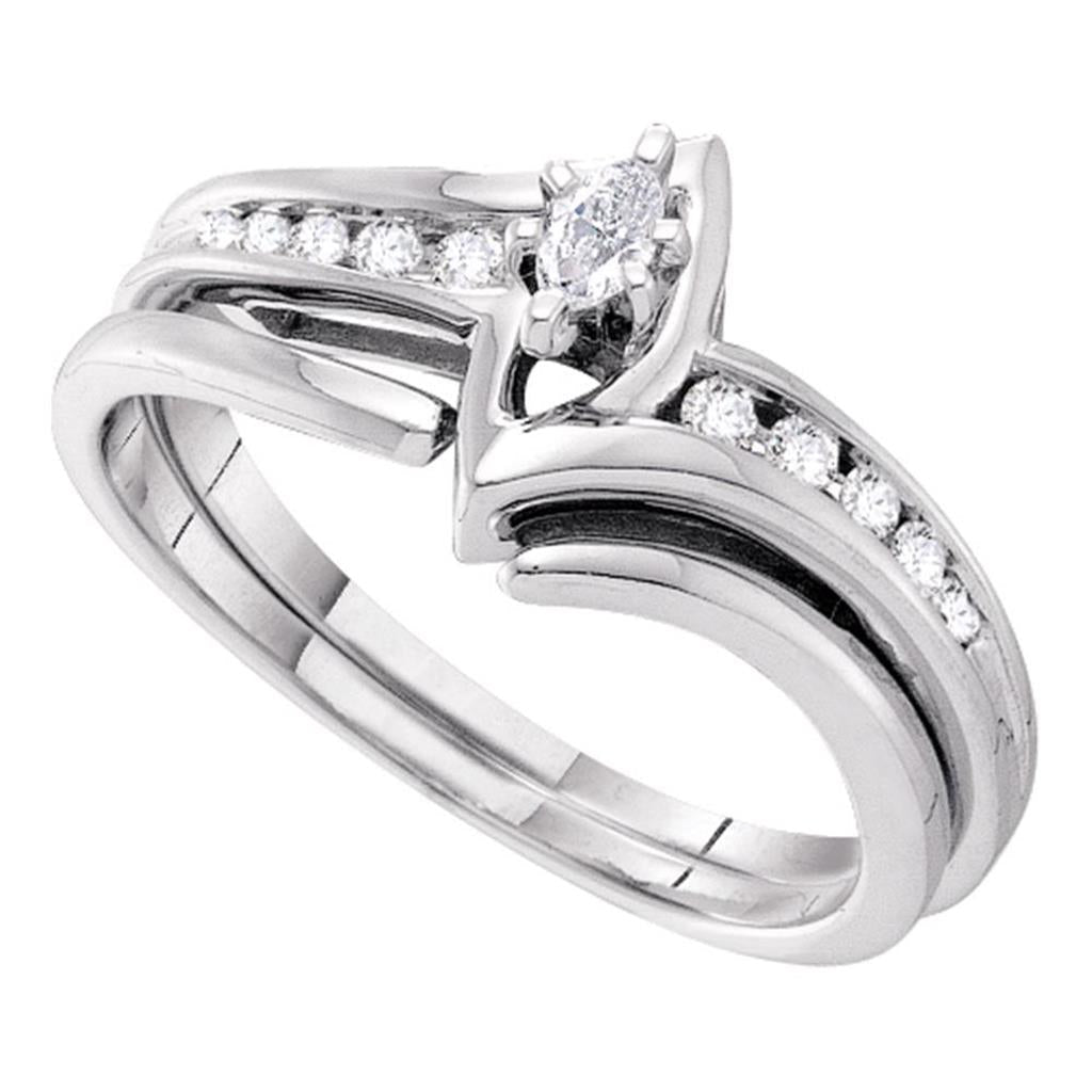 1/4CTW-Diamond MQ-CENTER BRIDAL RING