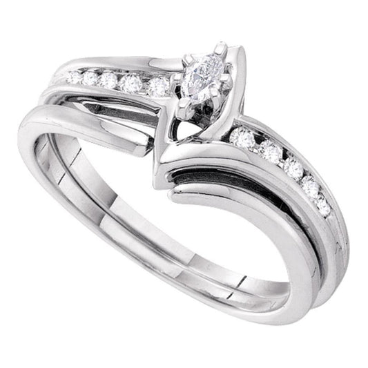1/4CTW-Diamond MQ-CENTER BRIDAL RING