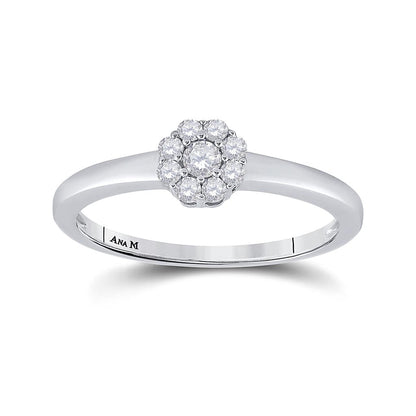 14k White Gold Diamond Bridal Engagement Ring 1/5 Cttw