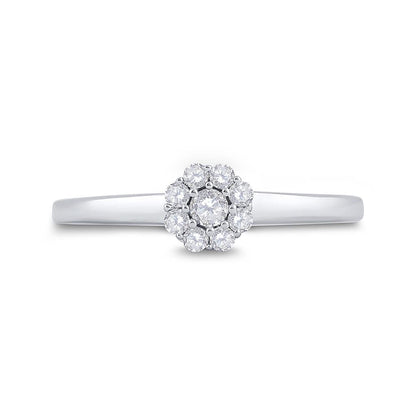 14k White Gold Diamond Bridal Engagement Ring 1/5 Cttw