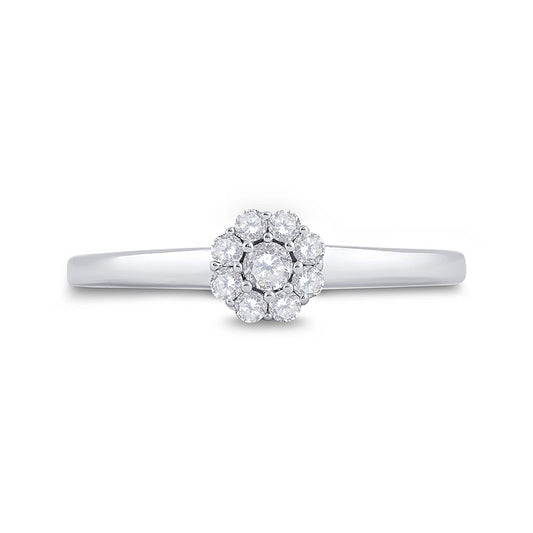 14k White Gold Diamond Bridal Engagement Ring 1/5 Cttw