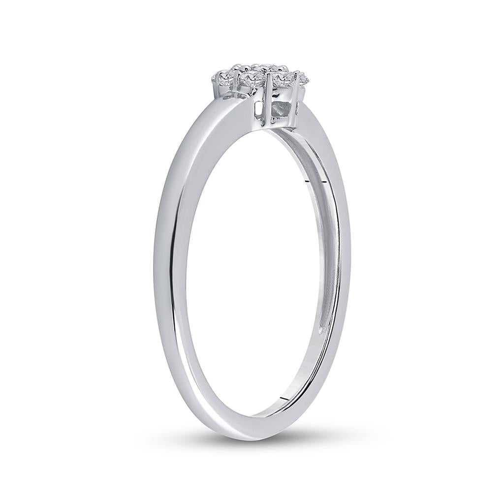 14k White Gold Diamond Bridal Engagement Ring 1/5 Cttw