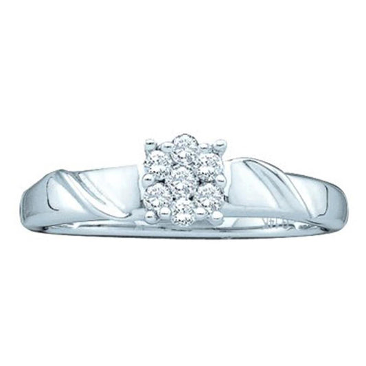 14k White Gold Diamond Bridal Engagement Ring 1/5 Cttw