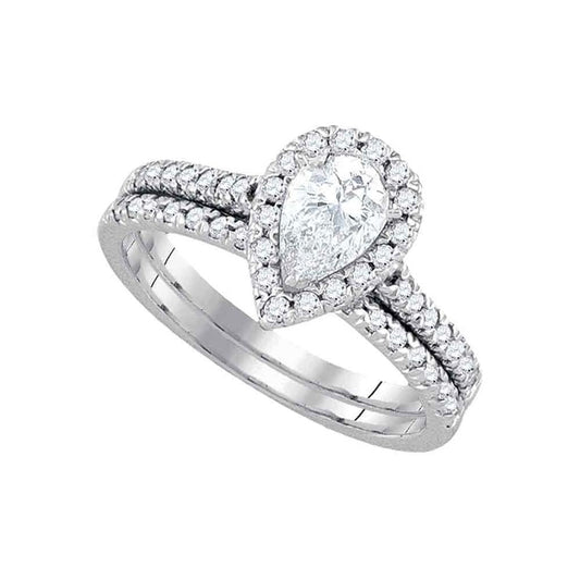 1 CTW-Diamond 3/4CT-CPEAR BRIDAL SET