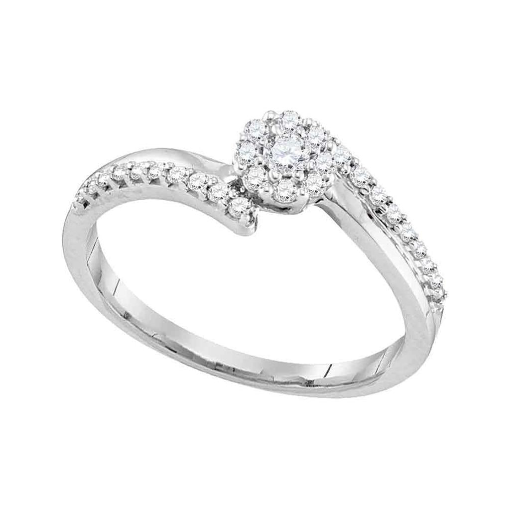 14k White Gold Diamond Bridal Engagement Ring 1/4 Cttw