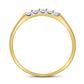 10k Yellow Gold Round Diamond Single Row 5-stone Band Ring 1/6 Cttw