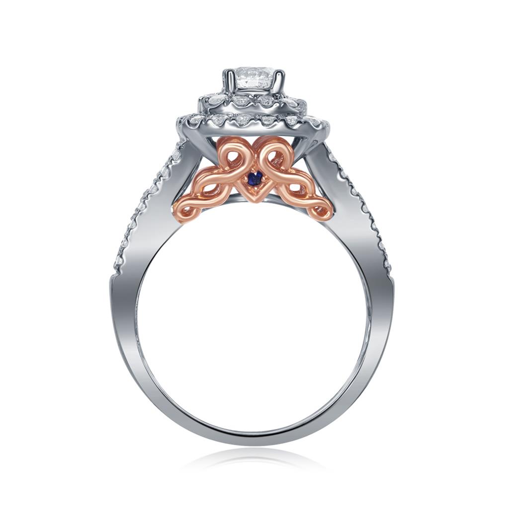 14k Two-tone Gold Round Diamond Bridal Wedding Ring Set 1-1/2 Cttw (Certified)