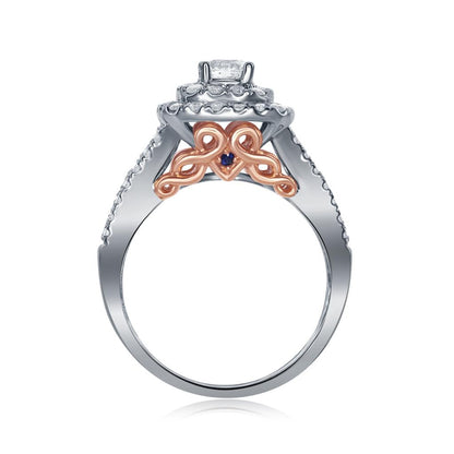 14k Two-tone Gold Round Diamond Bridal Wedding Ring Set 1-1/2 Cttw (Certified)