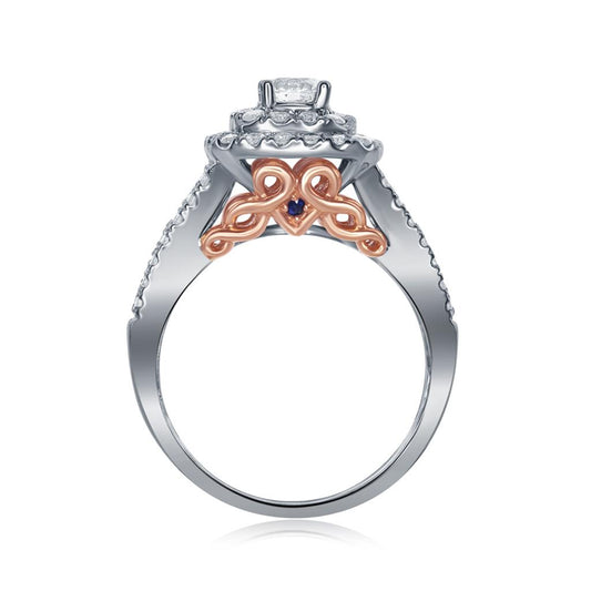 14k Two-tone Gold Round Diamond Bridal Wedding Ring Set 1-1/2 Cttw (Certified)