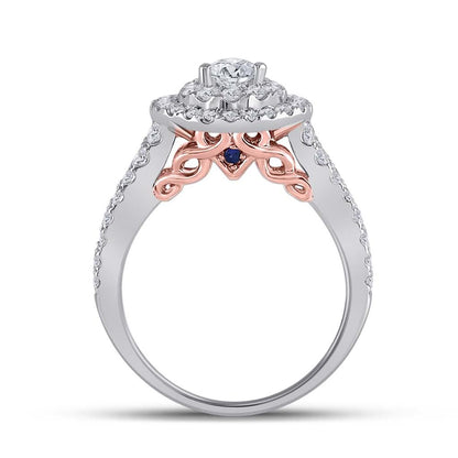 14k Two-tone Gold Pear Diamond Bridal Wedding Ring Set 2 Cttw (Certified)