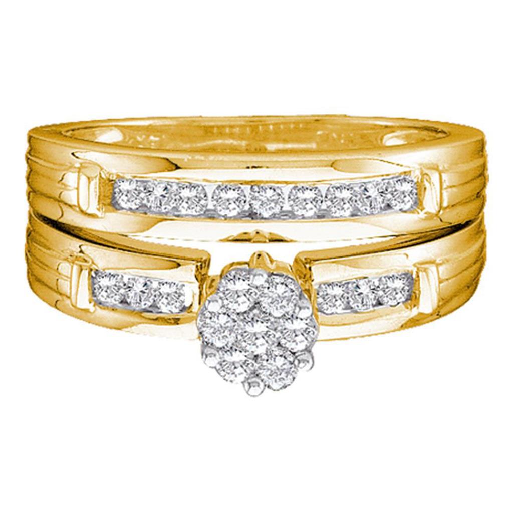 1/3CT-Diamond FLOWER BRIDAL-SET