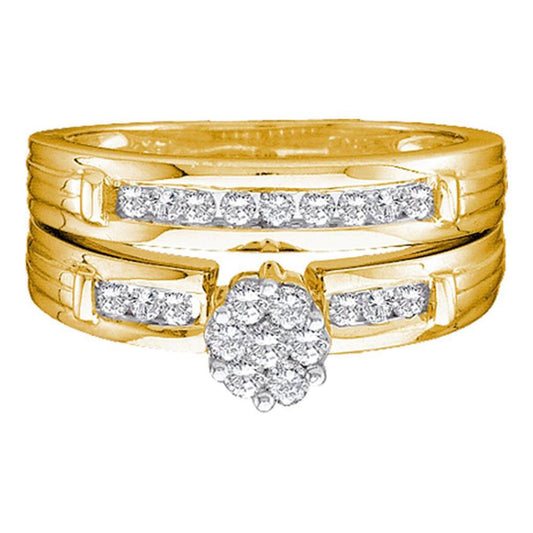 1/3CT-Diamond FLOWER BRIDAL-SET